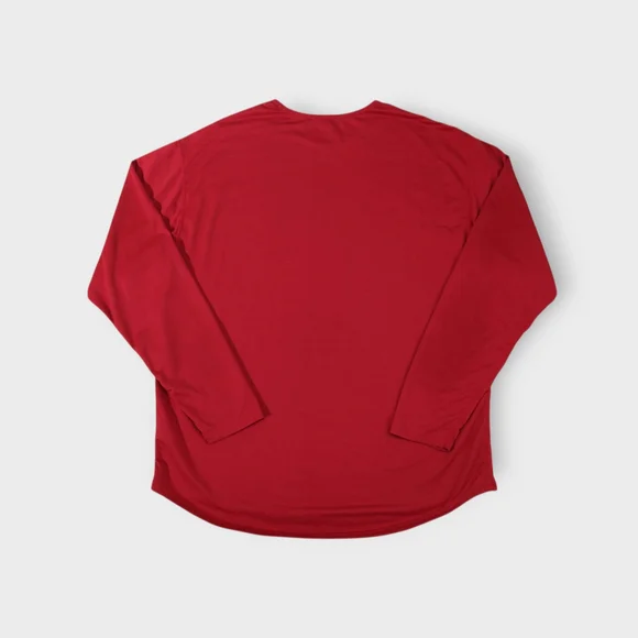 BYLT Shirt Mens 2XL XXL Red Lux Drop Cut Long Sleeve Crew Neck Baselayer Premium - Picture 5 of 5